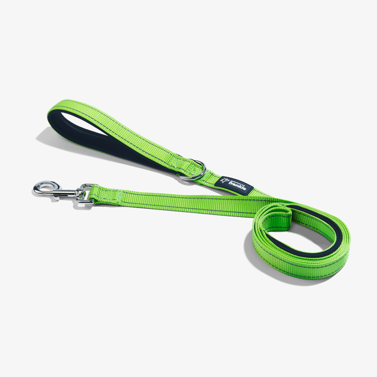 Lime total control dog leash showing padded handle